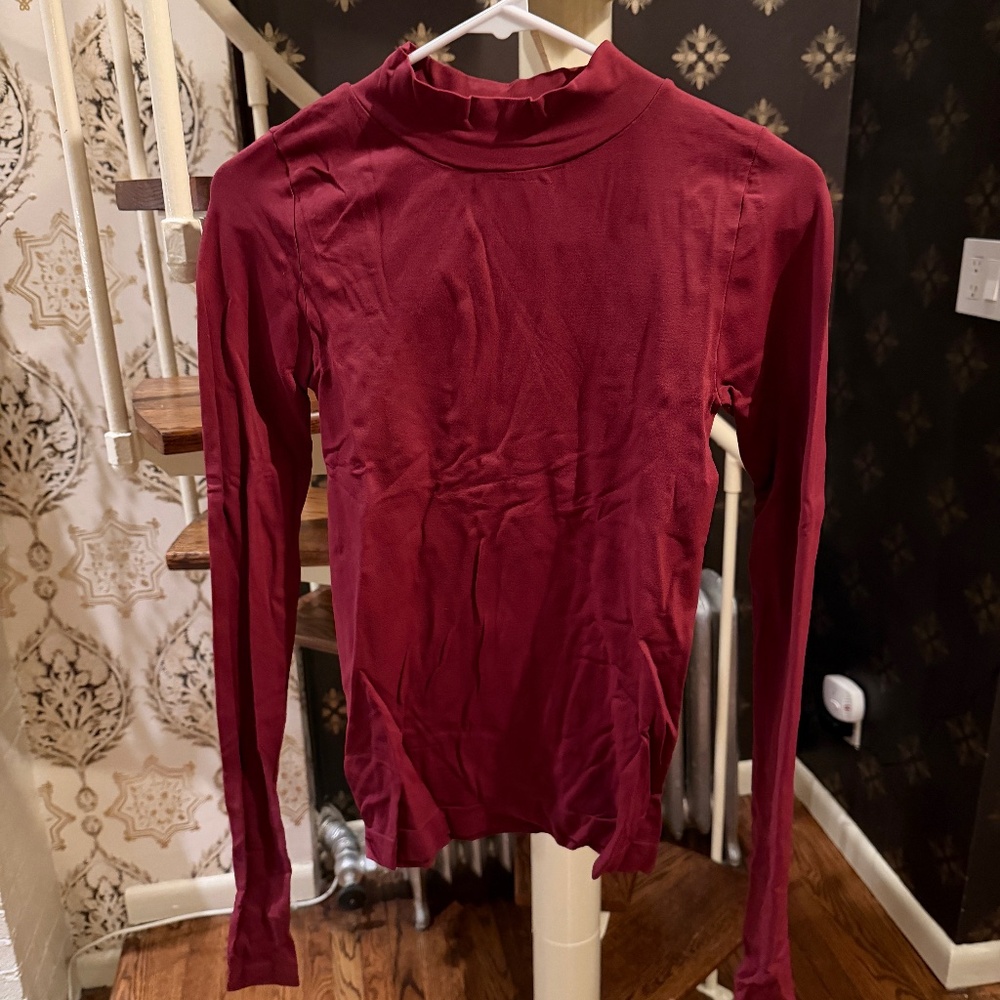 M/L Red Free People Stretchy Turtleneck